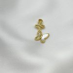 Кулон две бабочки с цирконами