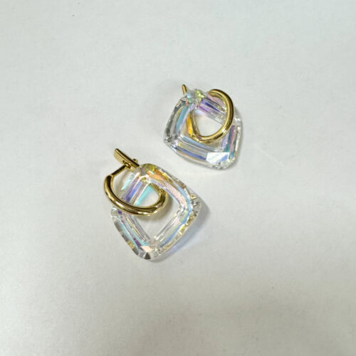 Серьги с кристаллами Cosmic organic square