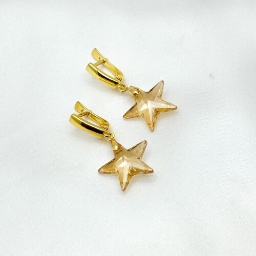 Серьги Сваровски Звёзды Helix Bead шампань