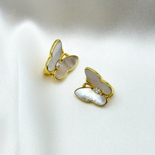 Серьги бабочки с перламутром