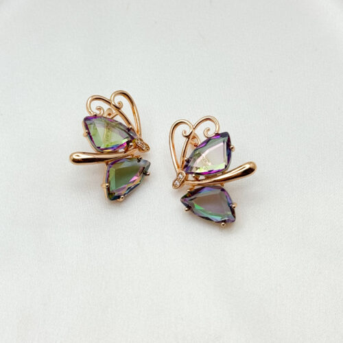 Серьги бабочки на английском замке