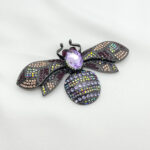 Брошь Мотылёк с цирконами