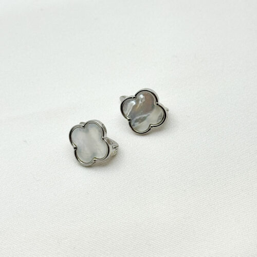 Серьги Клевера с перламутром в серебре
